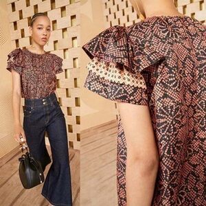 Ulla Johnson Josephine Top in Pink Thistle Silk Blend Women's Size 6